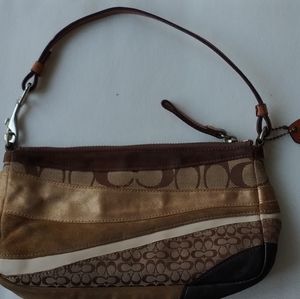 Authentic Coach Patchwork Leather and Suede Shoulder Bag.